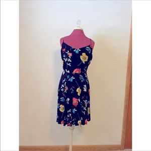 Old Navy Black Floral Skater Dress XXL